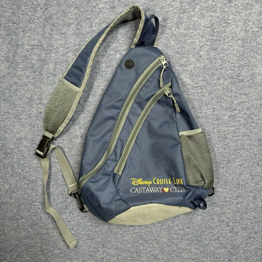 Disney Cruise Line Castaway Club Sling Backpack Navy Blue Crossbody Bag Travel